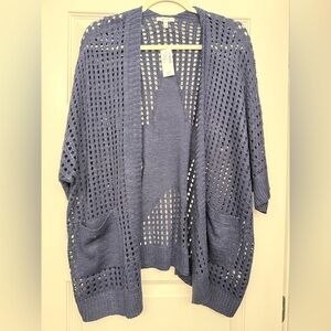 Maurices Periwinkle Open Knit Cardigan